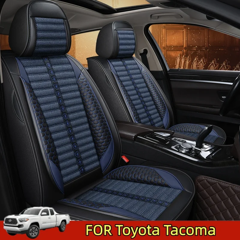 

FOR Toyota Tacoma Car seat cover PU leather linen spliced ​​wear-resistant soft and comfortable full wrap seat cover
