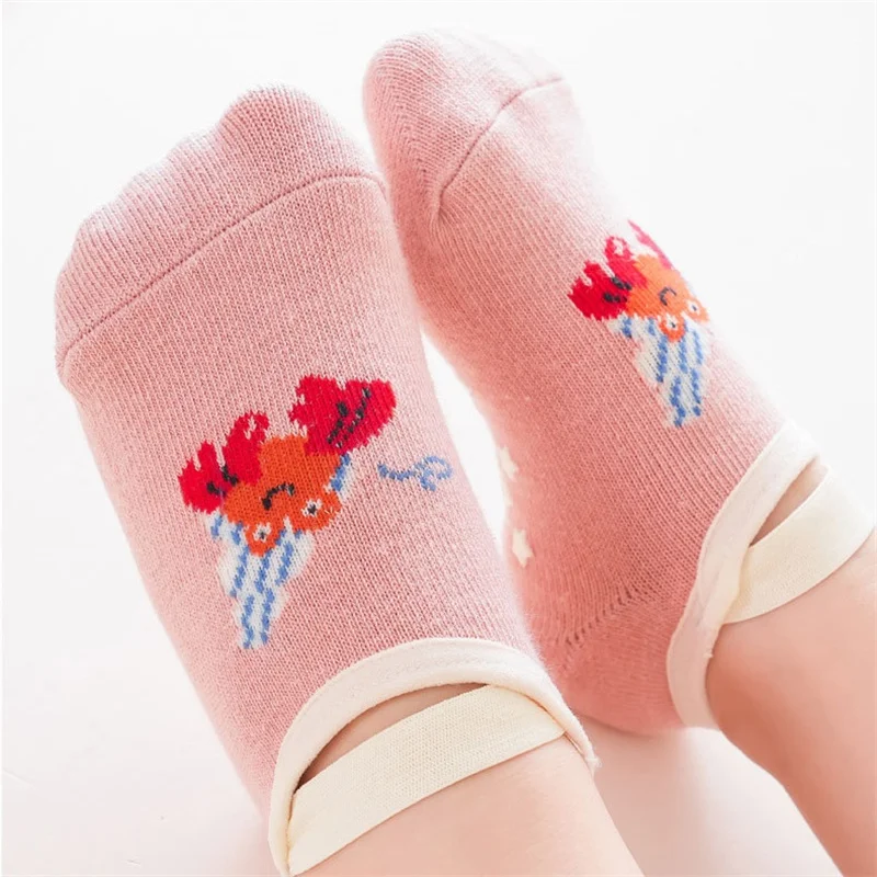 0-3Y Newborn Baby Floor Socks Non-slip Cute Cartoon Toddler Infant Boat Socks For Boys Girls Cotton Unisex Kids Accessories 2024