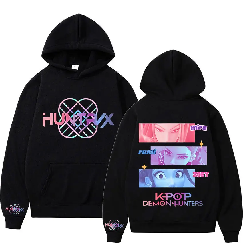 

Harajuku K-pop Demon Hunters Cartoon Graphic Hoodies for Men Women Vintage Sweatshirts Fashion Fleece Loose Hooded Streetwear