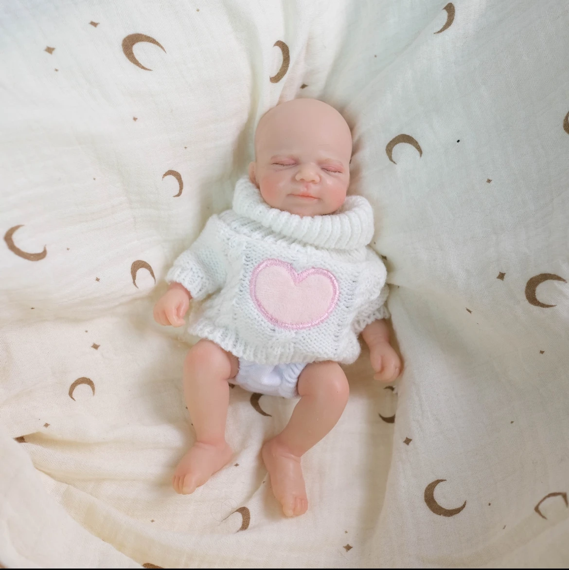 8inch Angelic Reborn Baby Doll: Soft Silicone Solid Body, Hand-Painted Details, Adorable Toy, Best Xmas Present for Girls