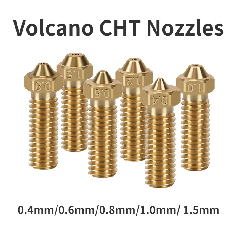 

Clone CHT Volcano Nozzle E3DV6 Brass Copper High Flow Nozzles Speed Extruder for For Ender 3 1.75mm 3D Printer Accessories