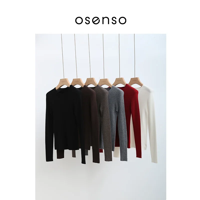 

Soft Skin-Friendly Camere Wool Base irt Versatile Slimming Autumn Winter Knitted Sweater mat Sle Regular Fit