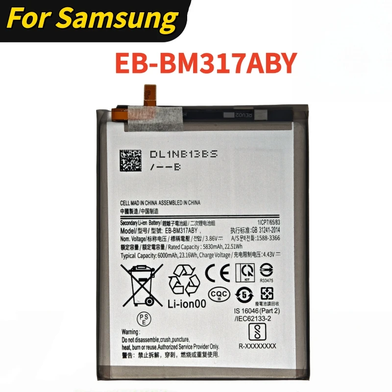 100% New Original High Quality Lithium Battery EB-BM317ABY 6000mAh For Samsung Galaxy M31S M317 Replace the Phone Battery