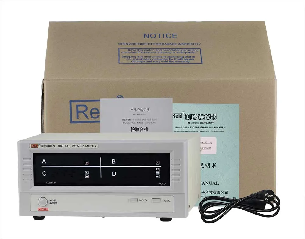 

AC parameters tester power meter RK9800N 0-600v 0-4A 3.5-20A 12KW