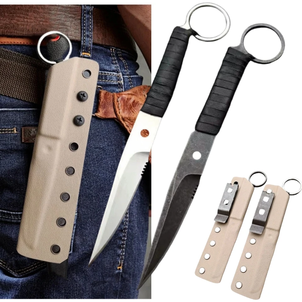 French BSTL 8CR13MOV steel (Assassin) Portable multi-purpose outdoor survival knife +K sheath, jungle camping EDC knife