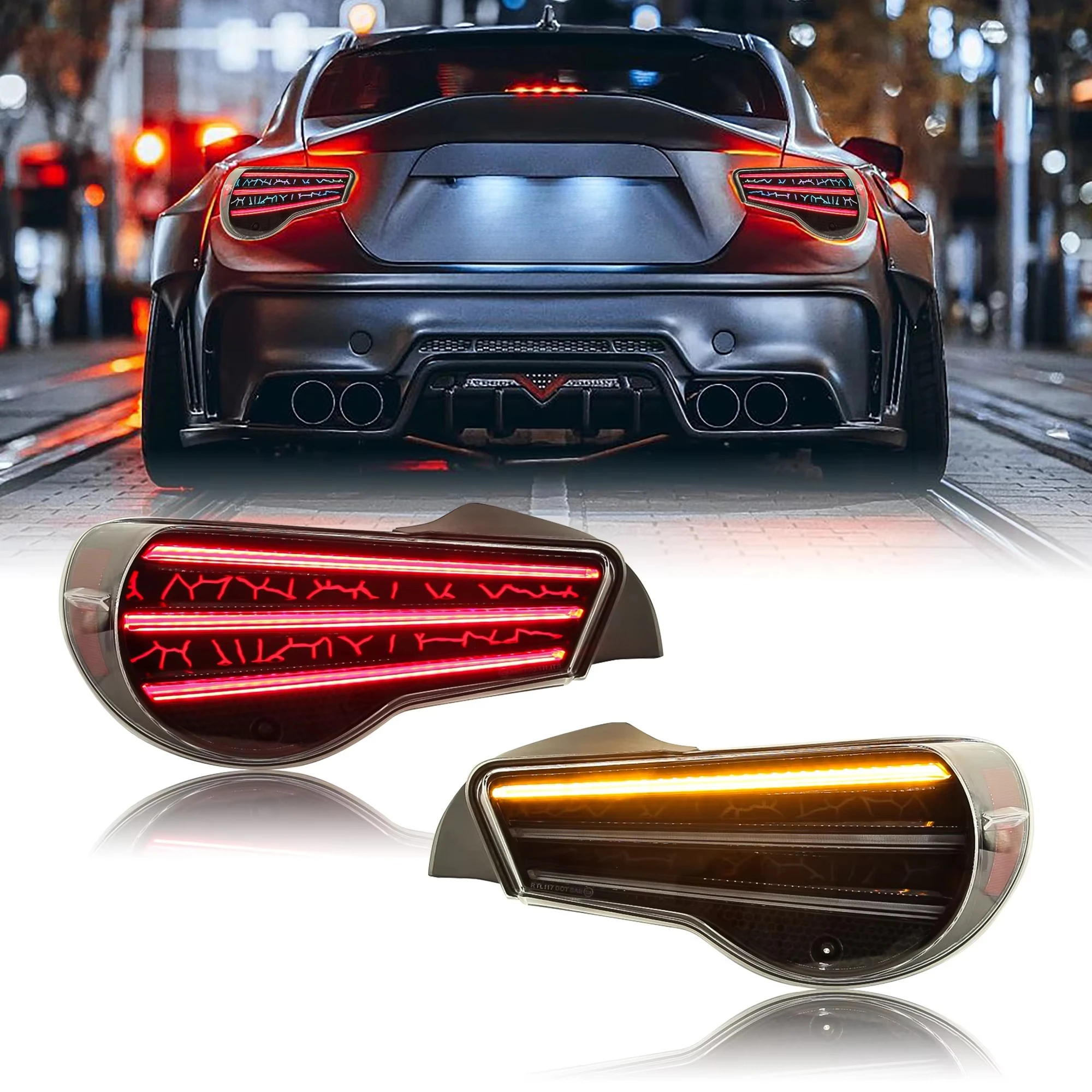 

Exclusive Customization for GT86 Subaru BRZ and Scion FR-S Full LED Taillights with Transparent Lenses