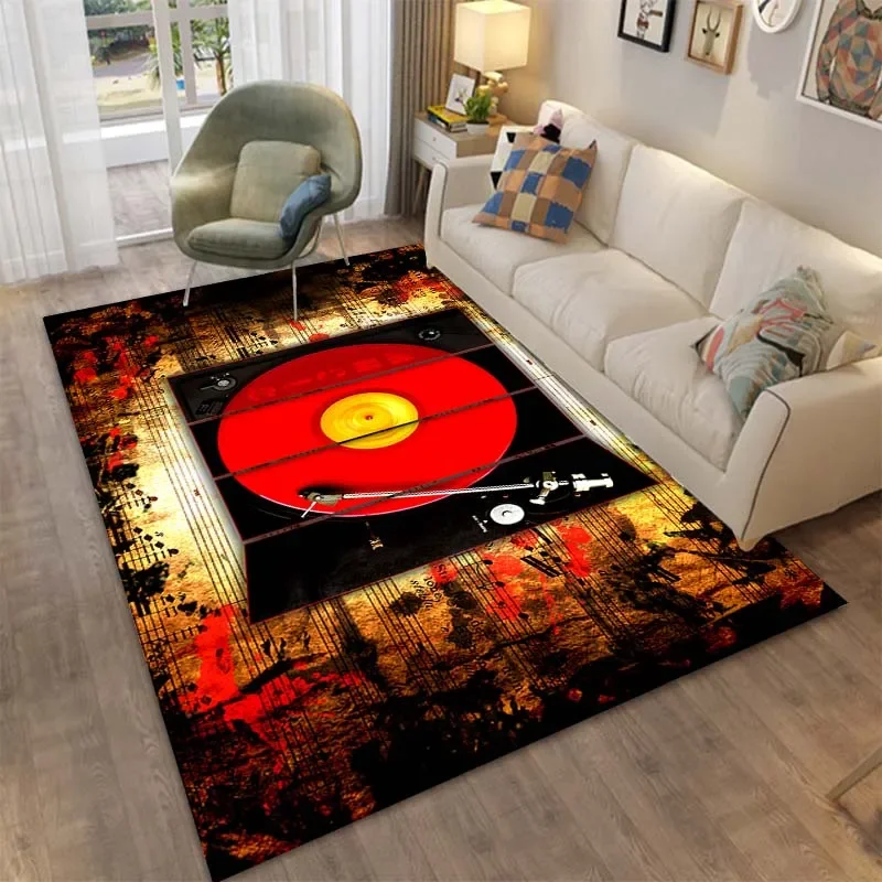 ¡Nuevo! Alfombra de área de grabación de fonógrafo de música Retro, aislamiento acústico antideslizante, área de oficina para sala de estar, dormitorio, se puede utilizar, regalo