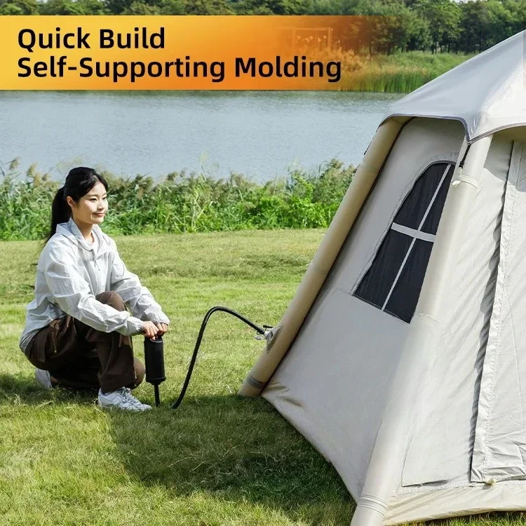High Quality 300D Oxford Fabric Automatic Inflatable Camping Tent Waterproof Outdoor Travel House with Air Tent Features