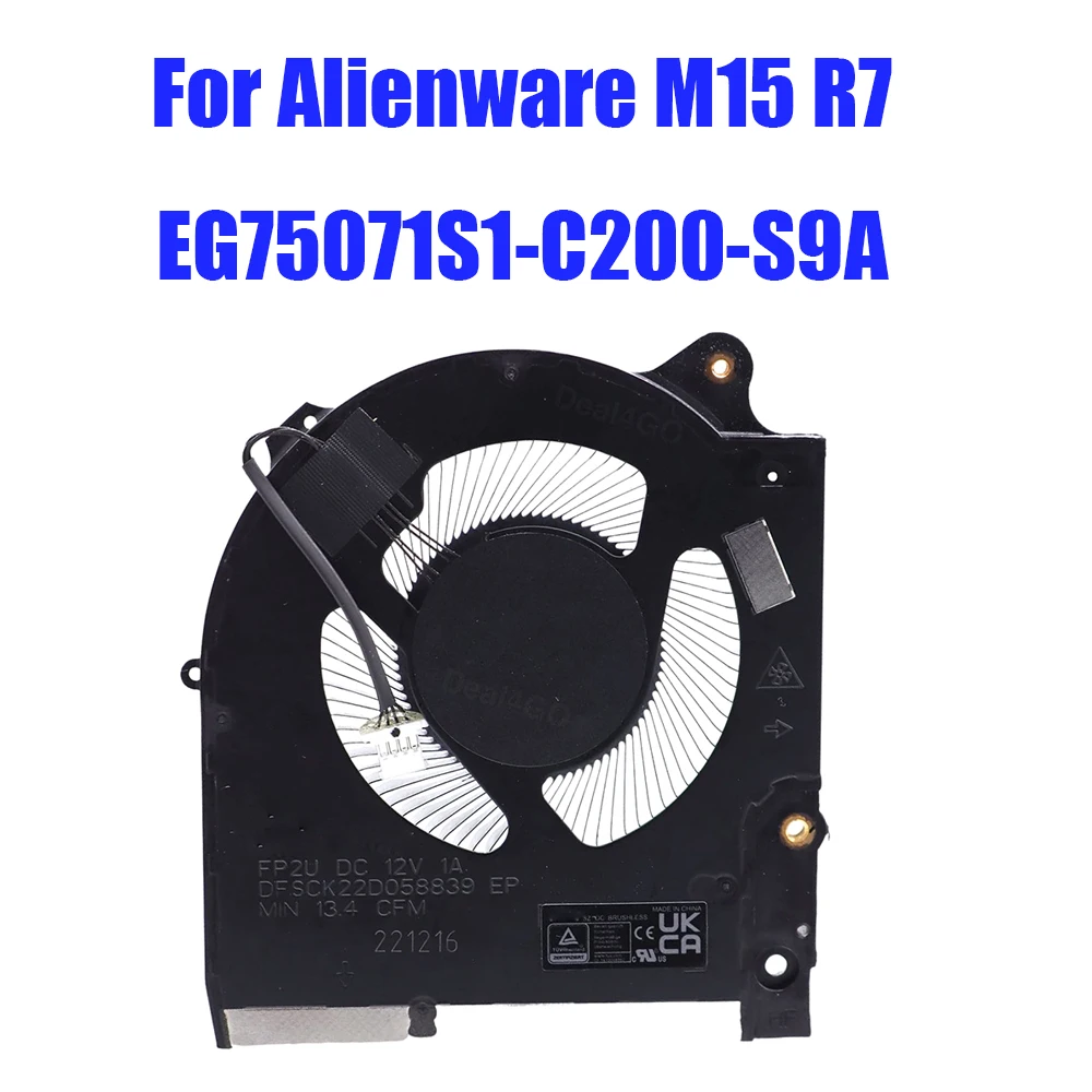 

Laptop CPU Fan For Alienware M15 R7 EG75071S1-C200-S9A Compatible DFSCK22D058839 FP2U DC12V 0.48A