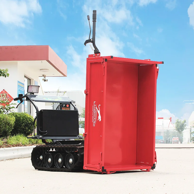 Camión de transporte con Control remoto inalámbrico, vehículo de transporte sobre orugas eléctrico pequeño de 500KG, uso agrícola, camión volquete