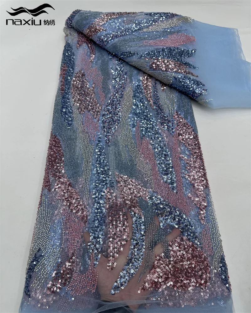 

Madison Handmade Beaded French Heavy Lace Fabric 2025 High Quality Sequin Embroidery African Sequins Lace Fabric for Women Dress