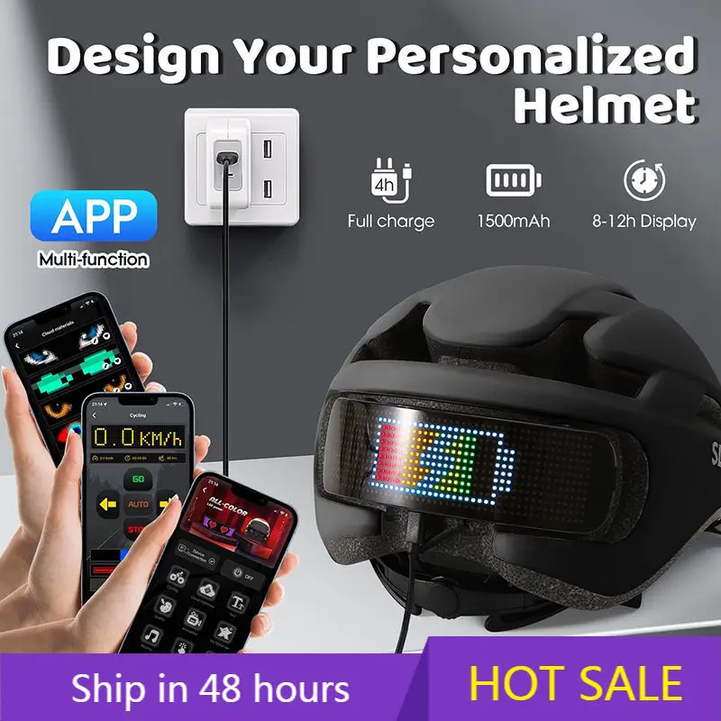 

POWER LEAP Led Light Bike Helmet Portable Outdoor Sports Cycling Helmet Protective Adult Bicycle Road Bike Helmet with LED Scree