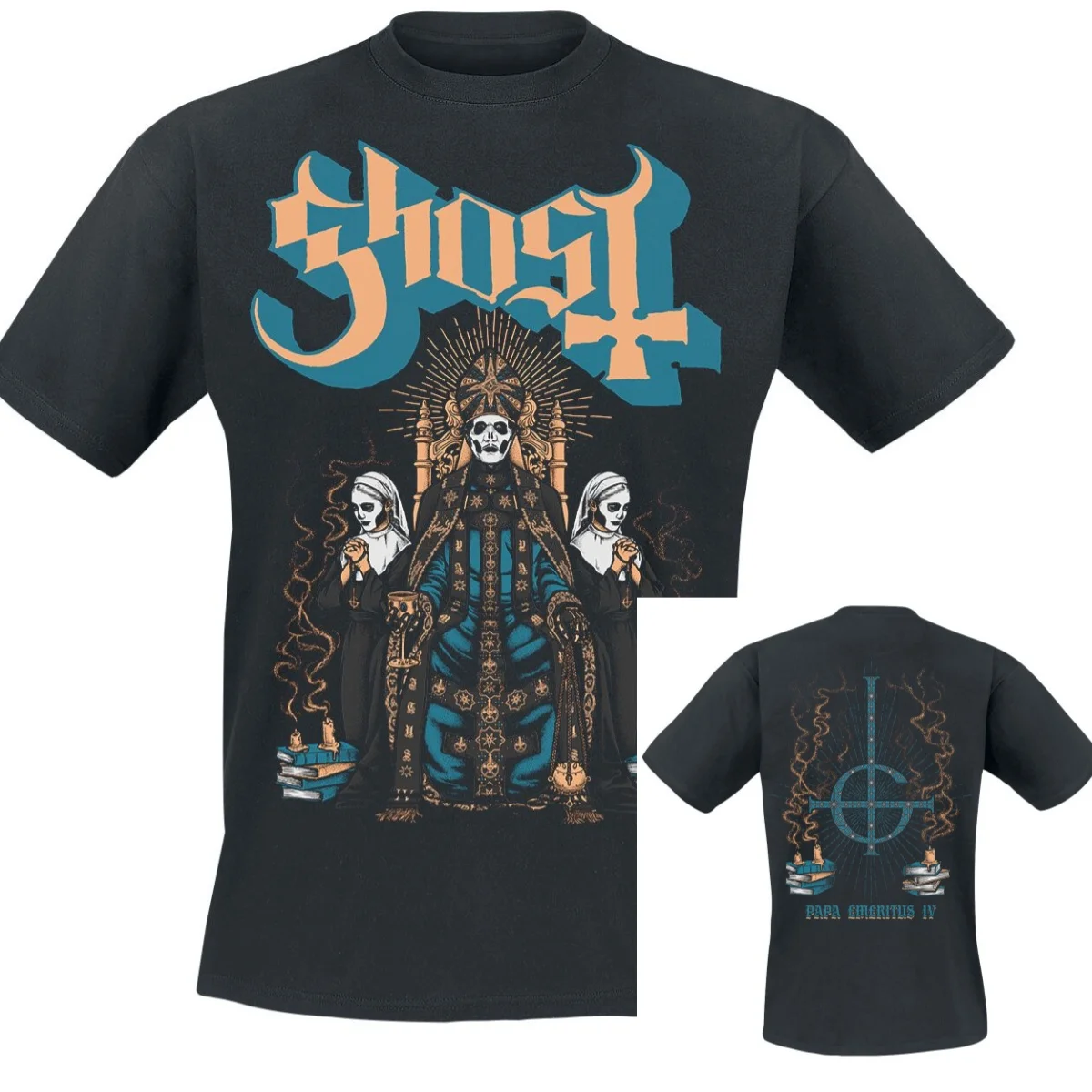 Colère Du Pape Ghost T-Shirt Men Women Vintage Metal Rock Band Graphic Tee 100% Cotton Summer Streetwear Top