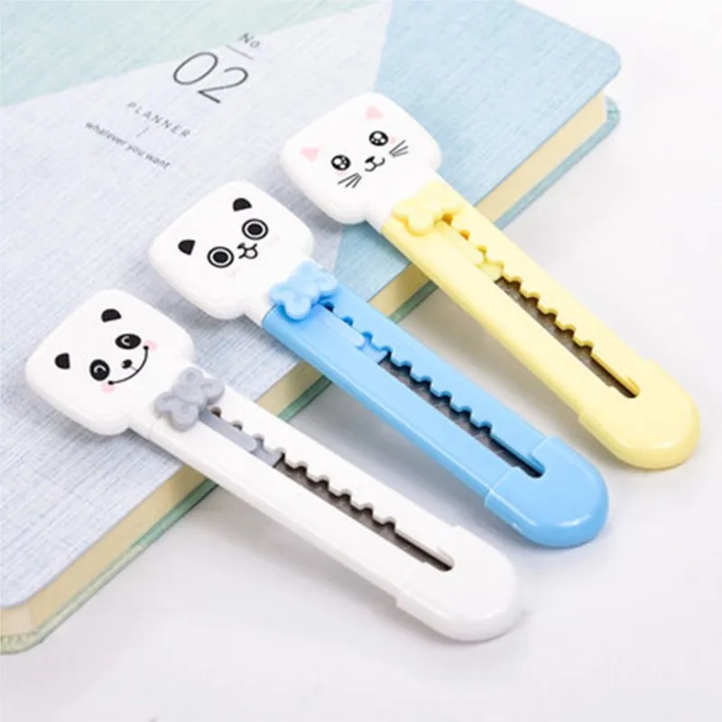 2 pièces mignon petit couteau Capable étudiant Mini Portable utilitaire couteau enveloppe lettre ouvreur papier Cutter 2021