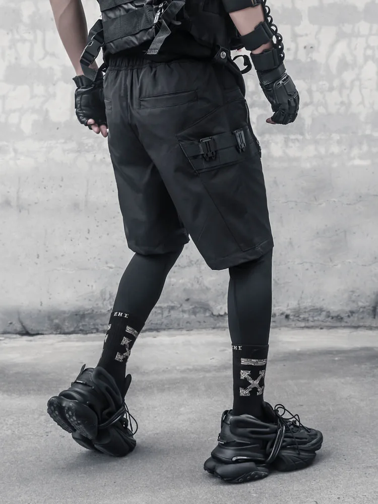 Special-Interest Design Summer Mechanical Style Workwear Shorts Men's Loose Multi-Pocket Paratrooper Pants Casual