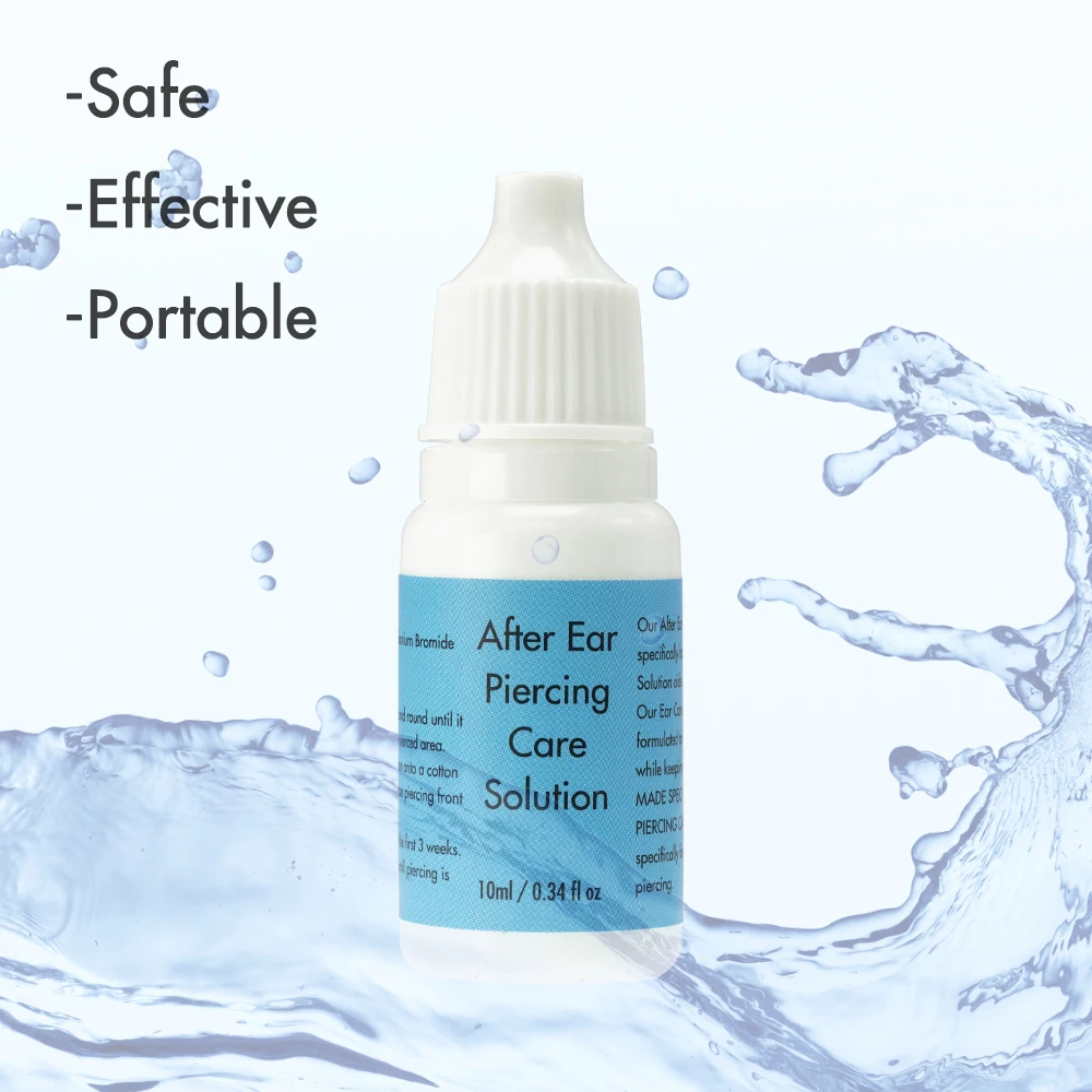 1Pc  After Ear Piercing Care Solution Safe Formula Cleanser Disinfecting Nose Body Piercer Aftercare Reduce Allergy Portable