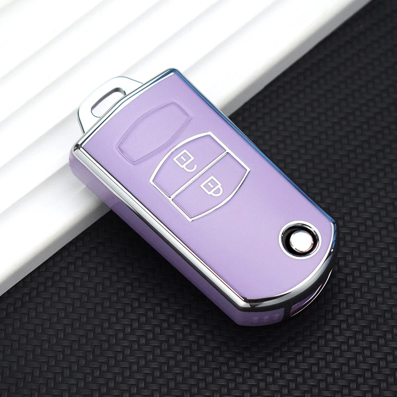 2 3 Buttons TPU Key Holder For Mazda 2 3 5 6 CX7 CX9 RX8 MX5 MPV Demio Car Key Cover Case Remote Shell Fob Bag Protector