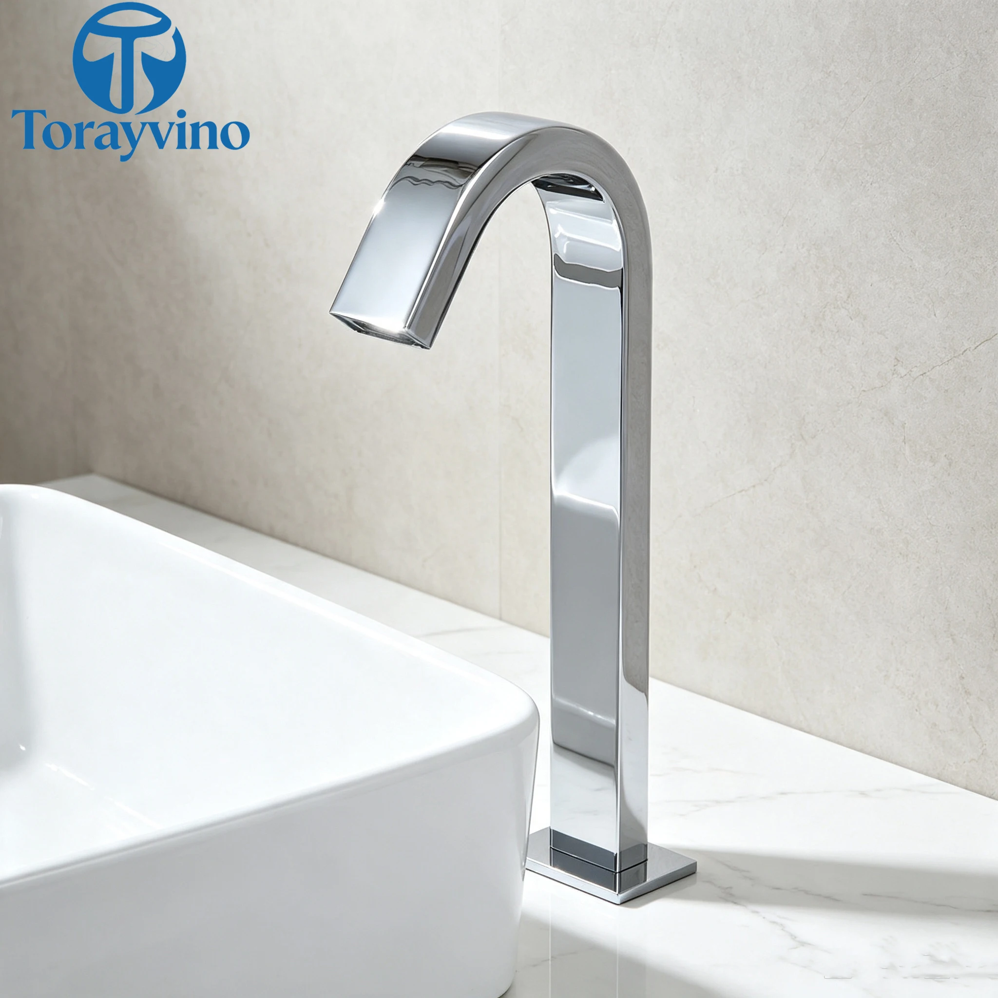 Torayvino Bathroom Black Basin Automatic Sensor Faucet Washbasin Faucets And Sinks Hot & Cold Touch Free Hygiene Mixer Taps