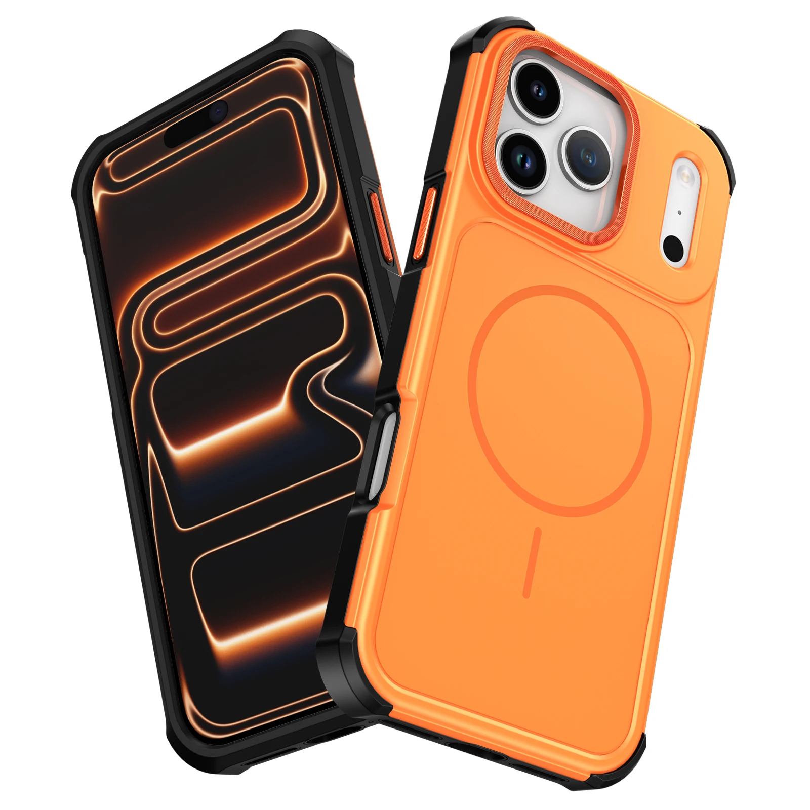 N52 Strong Magnetic Armor Phone Case For IPhone 17 Pro Max 16/15/14 Plus 13 12 17E 16E PC+TPU Shockproof Wireless Charging Cover