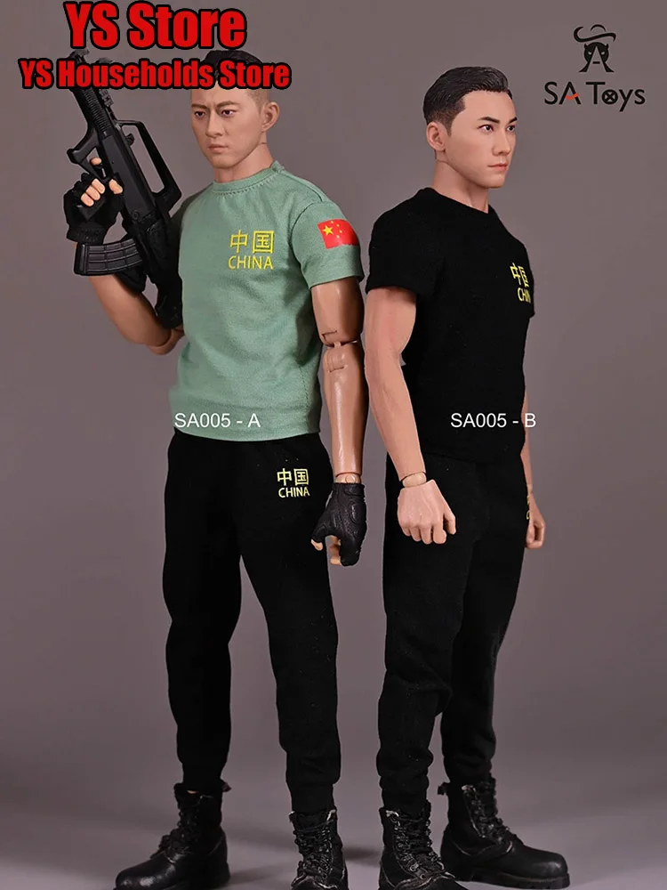 2 Styles SA Toys SA005 1/6 Man Soldier Military Fans Special Training Leisure Clothes Set Accessory Fit 12" Moveable Figure Body