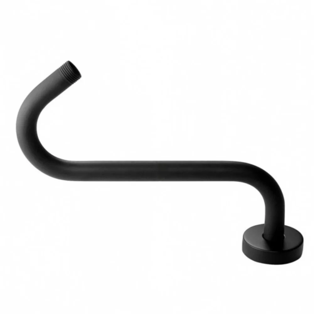 Marine Grade Stainless Steel for S Shaped Shower Arm 10 Inch Gooseneck Profile with Flange Mount and 1/2 Inch Male Pipe Thread