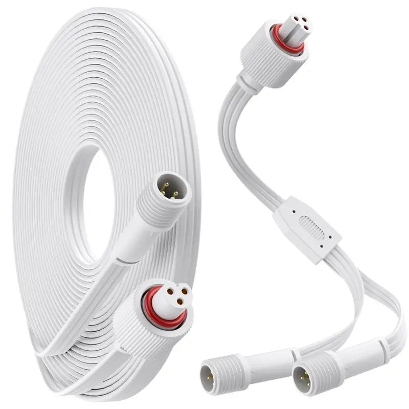 

Водонепроницаемый Y-образный разветвитель A93Z, удлинительный кабель 22AWG из чистой меди, 13 футов, для постоянных уличных светильников Govee, БЕЛЫЙ