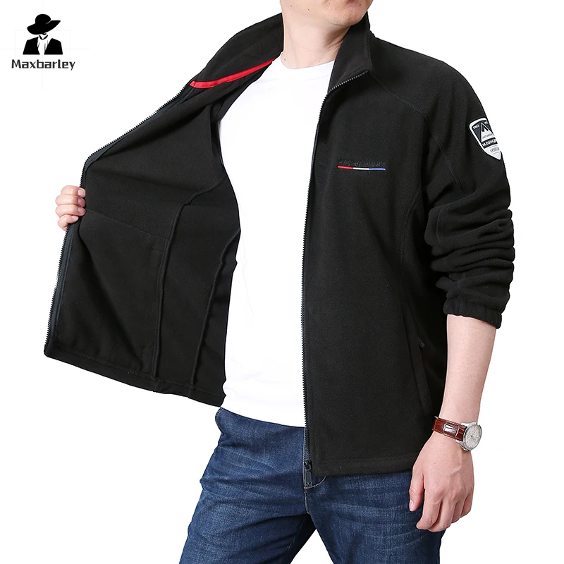 

New Men's Winter Fleece Jacket high quality Thickened Polar Fleece Warm Coat Male Snow Clothes Lined Windproof Sweatshirt Jacket