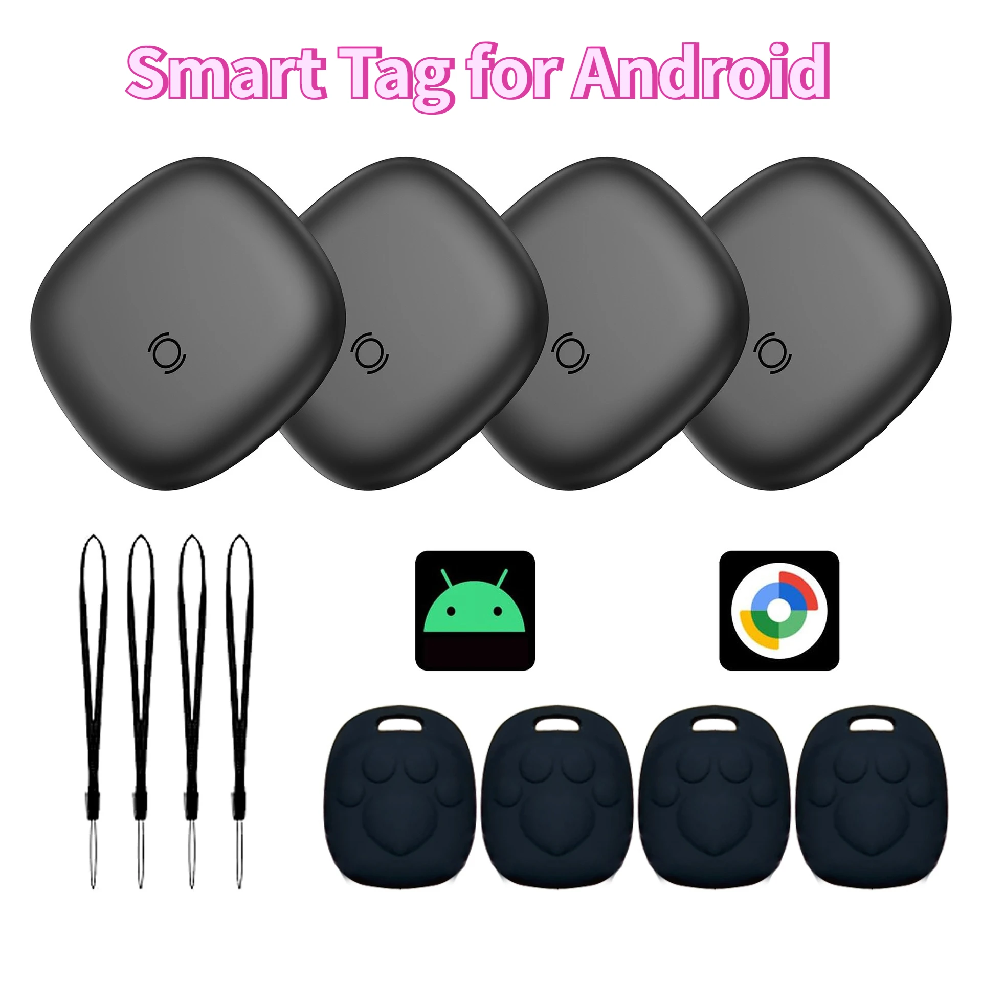 

Умный GPS-трекер Google Finder для отслеживания: Airtag для животных, ключей, автомобилей, Android, с функцией сигнализации против потери, трекер активности, носимое устройство