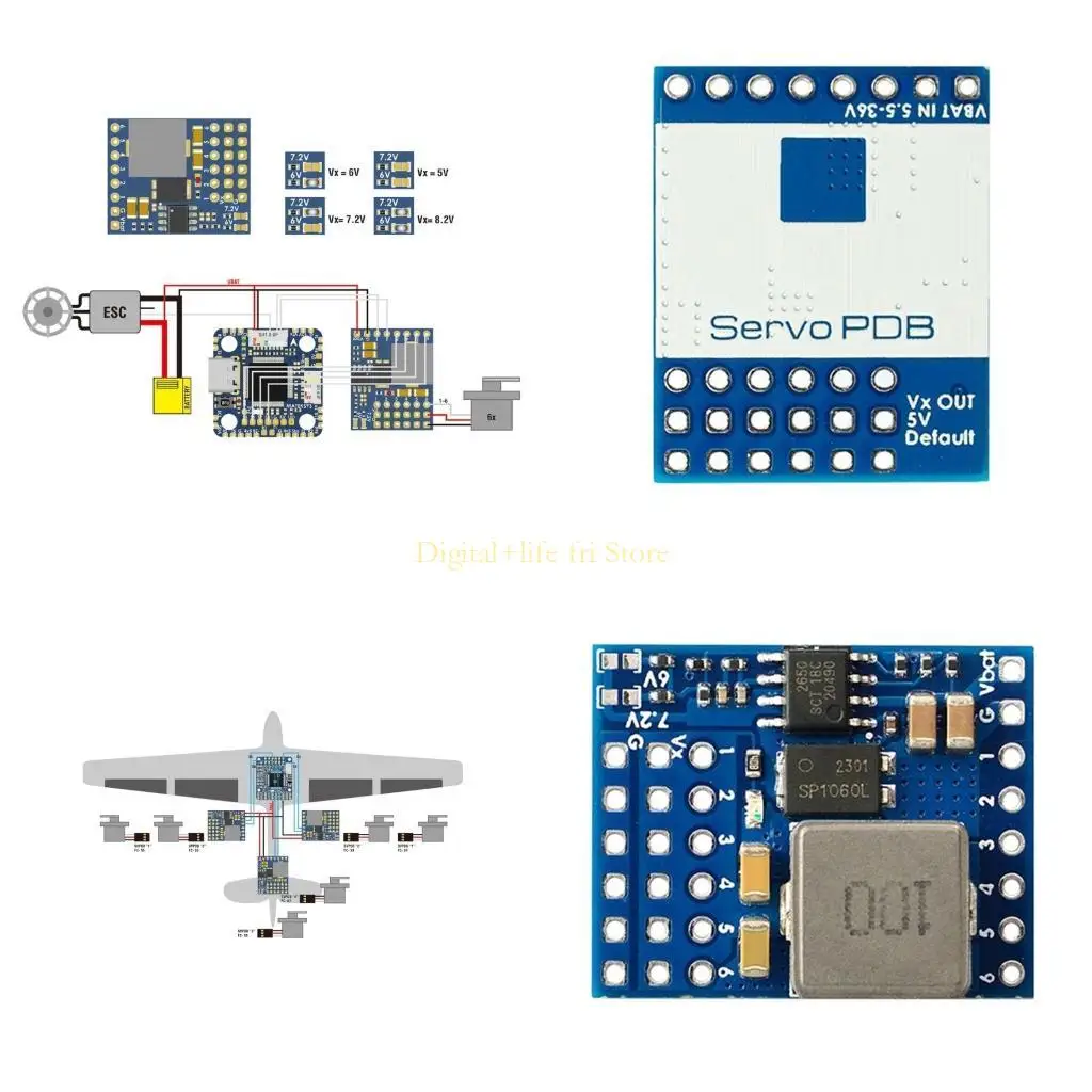 E06D MATEK SERVO PDB Flight Controller 2.54mm Pin Reliable Power Distribution Board with BEC for Model Aircraft Servo Part