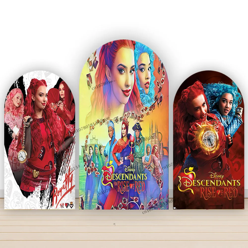 Descendants The Rise of Red Arch Backdrop Cover Girl Birthday Party Background Musical Fantasy Film Promotion Display Banner