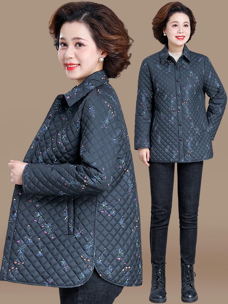 

Faionable Lightweight down Jaet for Women Autumn Winter New Sle Mommy Coat Sli andma Clothes Middle-Aged And ly