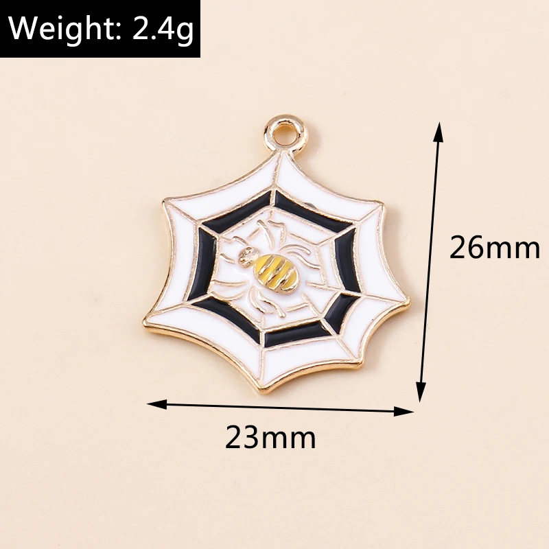 Leslie 10 stücke Mode Halloween Charme Emaille Horror Augapfel Spinne Hexe Geist Kürbis Anhänger für DIY Schmuck machen Accessoires – Detail 23