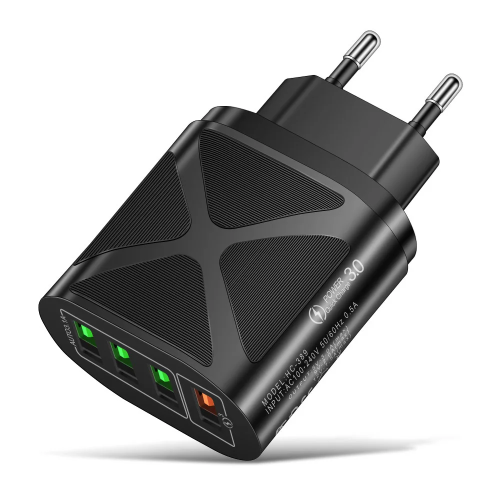 4USB Fast Charging PD Quick Charge 3.0 Mobile Phone Fast Wall Charger for iPhone Xiaomi Samsung Oneplus POCO EU US UK KR Plug