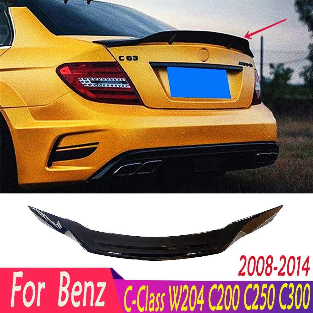 

For Mercedes Benz 2008-2014 C-Class W204 C200 C250 C300 4 Door Accessories Part Rear Trunk Lid Car Wings Ducktail Lip Spoiler