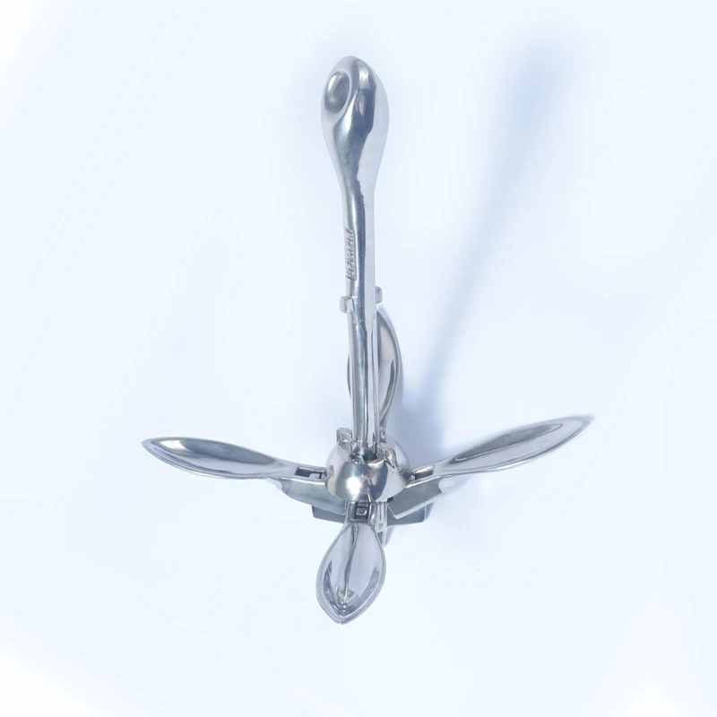 Lockable Folding Grapnel Anchor 1.5 Pounds Galvanized Malleable Iron Anchor For Lake River Small Watercraft