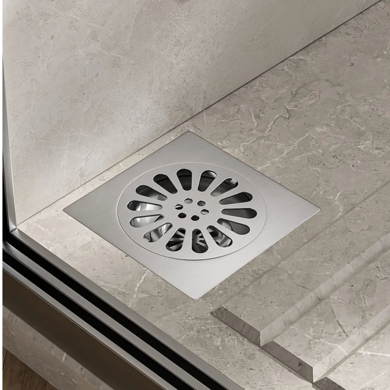 Thickened 304 Stainless Steel Floor Drain 10cm Washing Machine Straight-through Floor Drain Hotel Engineering Large Displacement