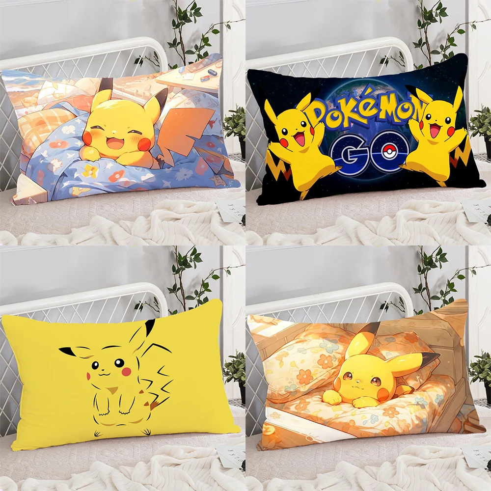 Kawaii Pikachu printed pillowcase children's room decoration bed sleeping pillowcase home living room sofa cushion cover