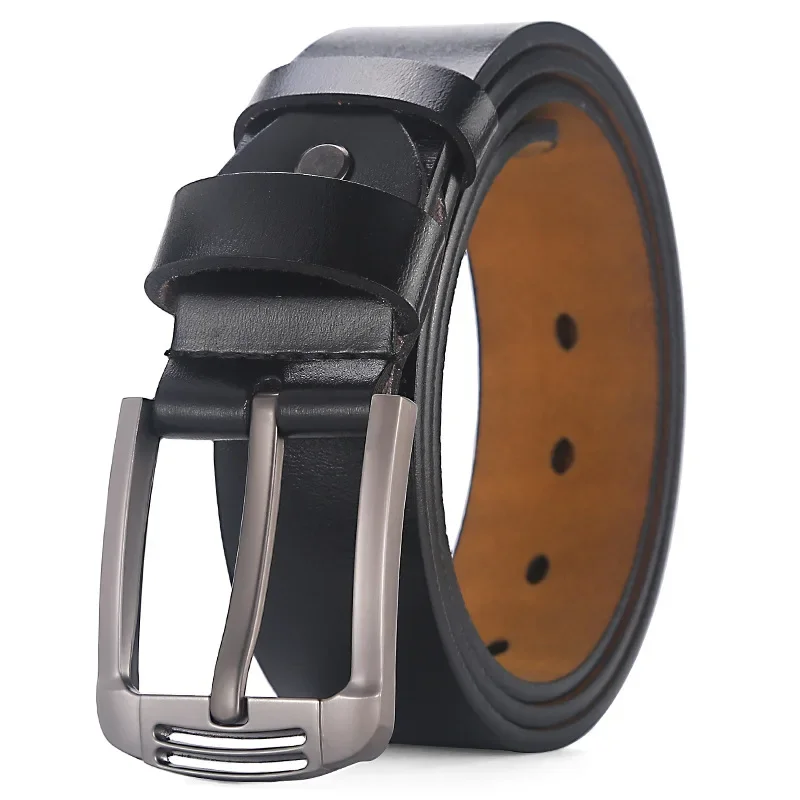 

Luxury Men's Belt for Foreign Trade Needle Buckle Cowhide Leather Belt Vintage Jeans Belt for Middle-aged and Young People