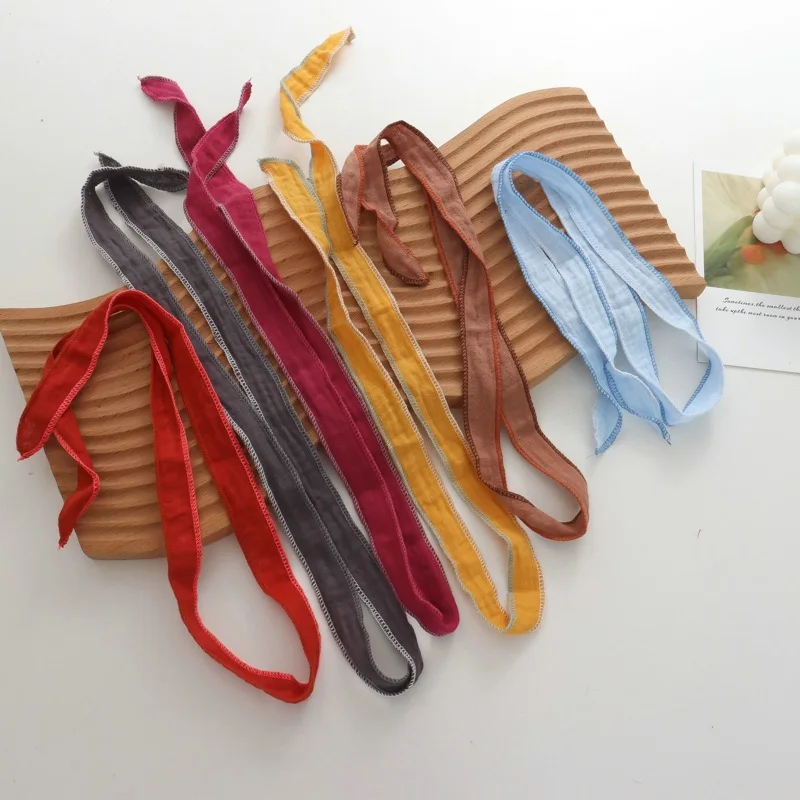 2025 New Pure Color Light Silk Scarf Dopamine Color Cute Bracelet All-Match Decorative Collar Fashion out of the Street image 2