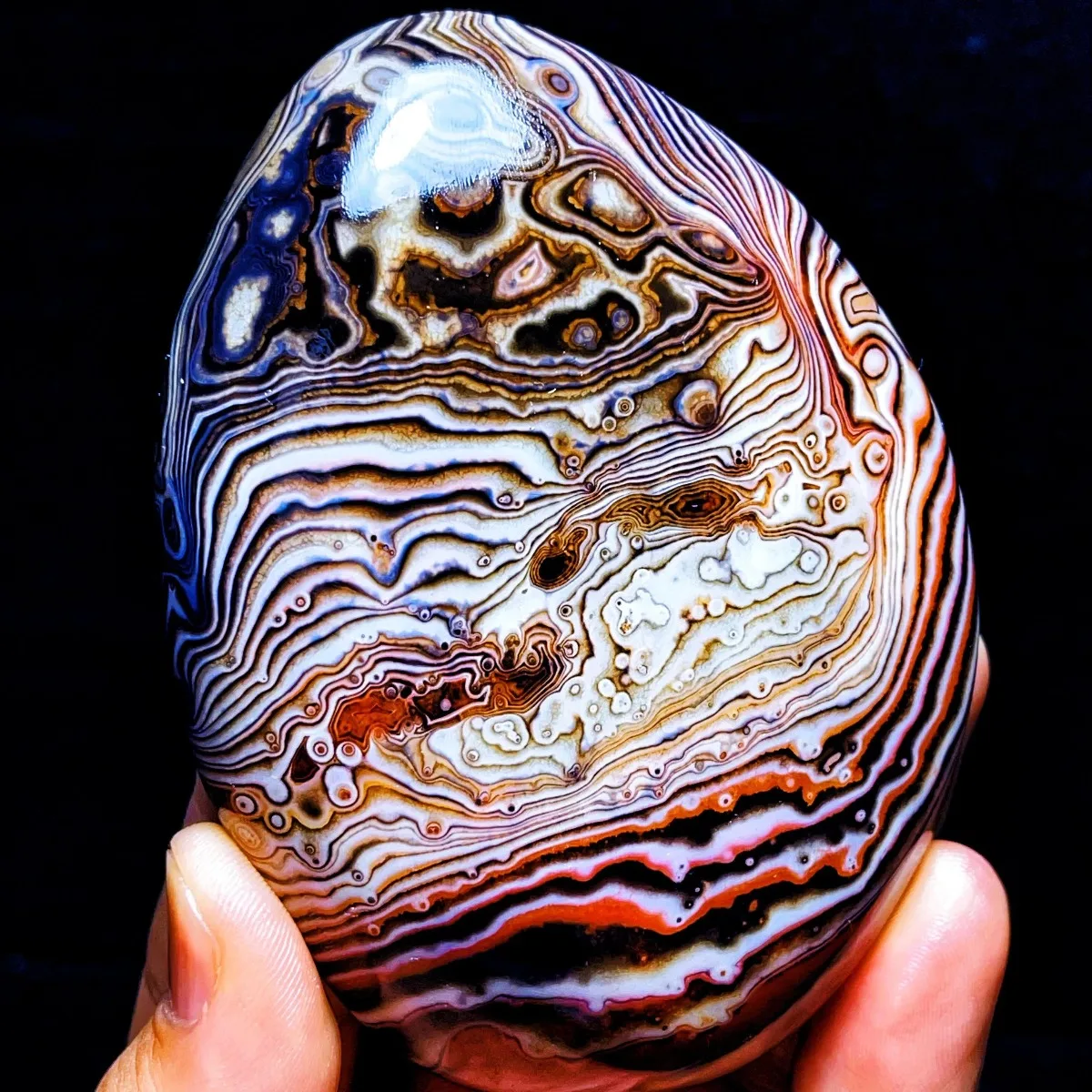 Large Banded Agate Genuine Stone, Display Stone, Polished Tumbled, Wire Wrapping, Natural Stone, Crystal Collection