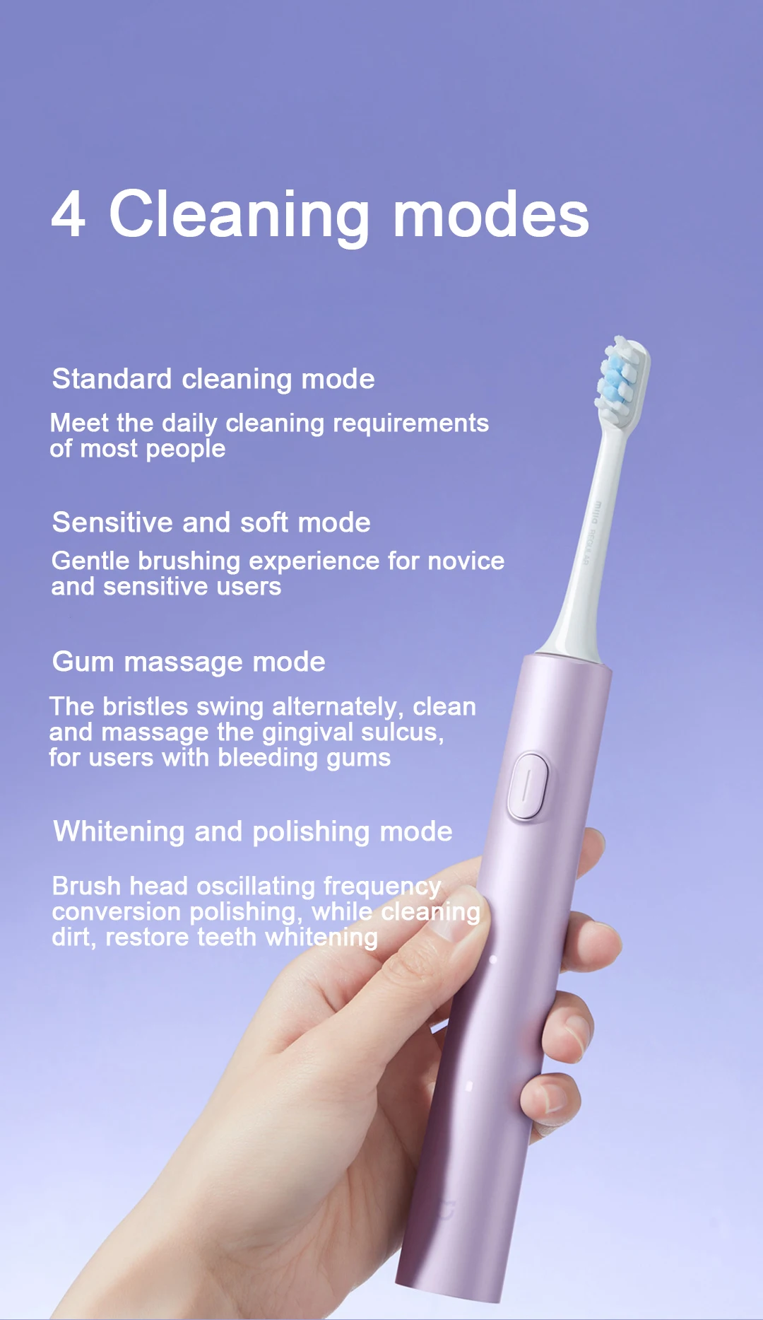 MIJIA T302 Electric Sonic Toothbrush USB Charge Rechargeable For Adult Waterproof Electronic Whitening Teeth Tooth Brush