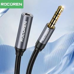 Rocoren 3.5mm Jack AUX Audio Cable Male to Female Earphone Extension Cord With Microphone For Phone Car Audio Tablets Headphones