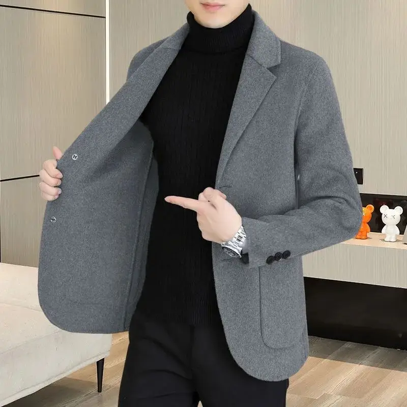 Men\'s Suit Jackets Thin Single Breasted Coat Slim Fit Male Tweed Blazer New In Original Elegant Classic Vintage Menswear Casual