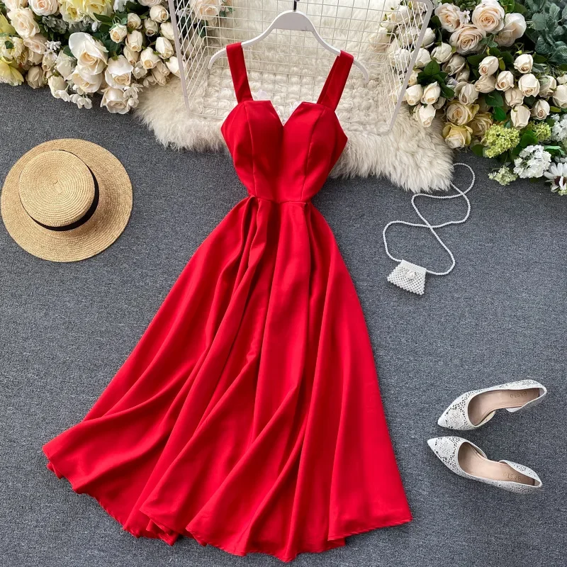 Summer Solid women's Sleveless Long Dress V Neck Party Evening Dresses Sexy Backless Bandage Maxi dresses for women Y2k Vestidos