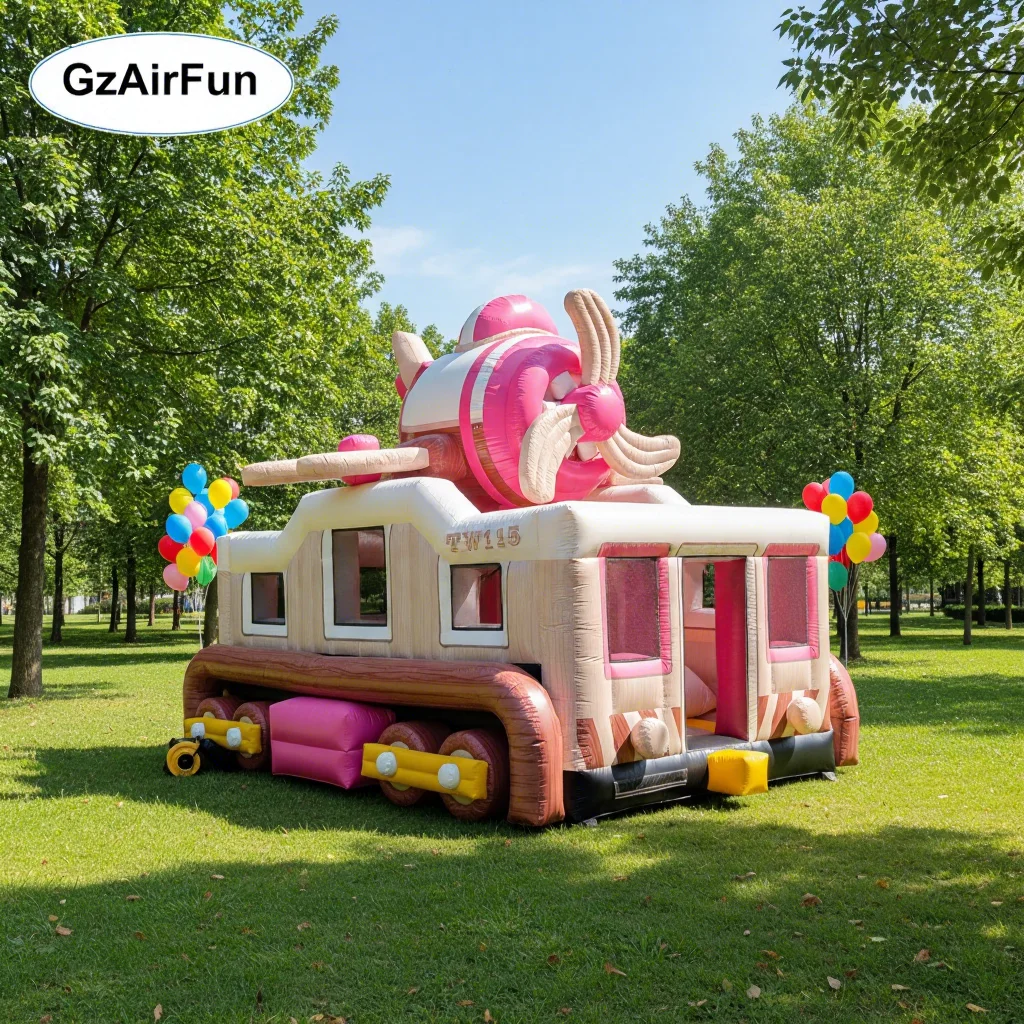 

New Fashion Train Castle Inflatable Plane Bounce House with Slide Playground Suitable for Kids Activities Rental