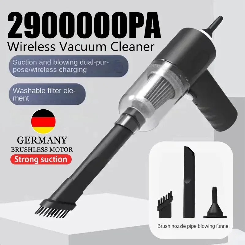 

2900000PA Wireless Vacuum Cleaner 120w High Power Handheld Auto Vacuum Cleaner Cordless 2 In 1 Dual Use For Home And Car