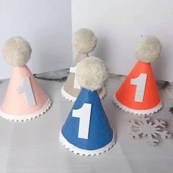 1st Kids Birthday Hat Mini Number Hats Baby Boys Girls Headband Baby Shower Birthday Party Decoration Adult Anniversary Hats