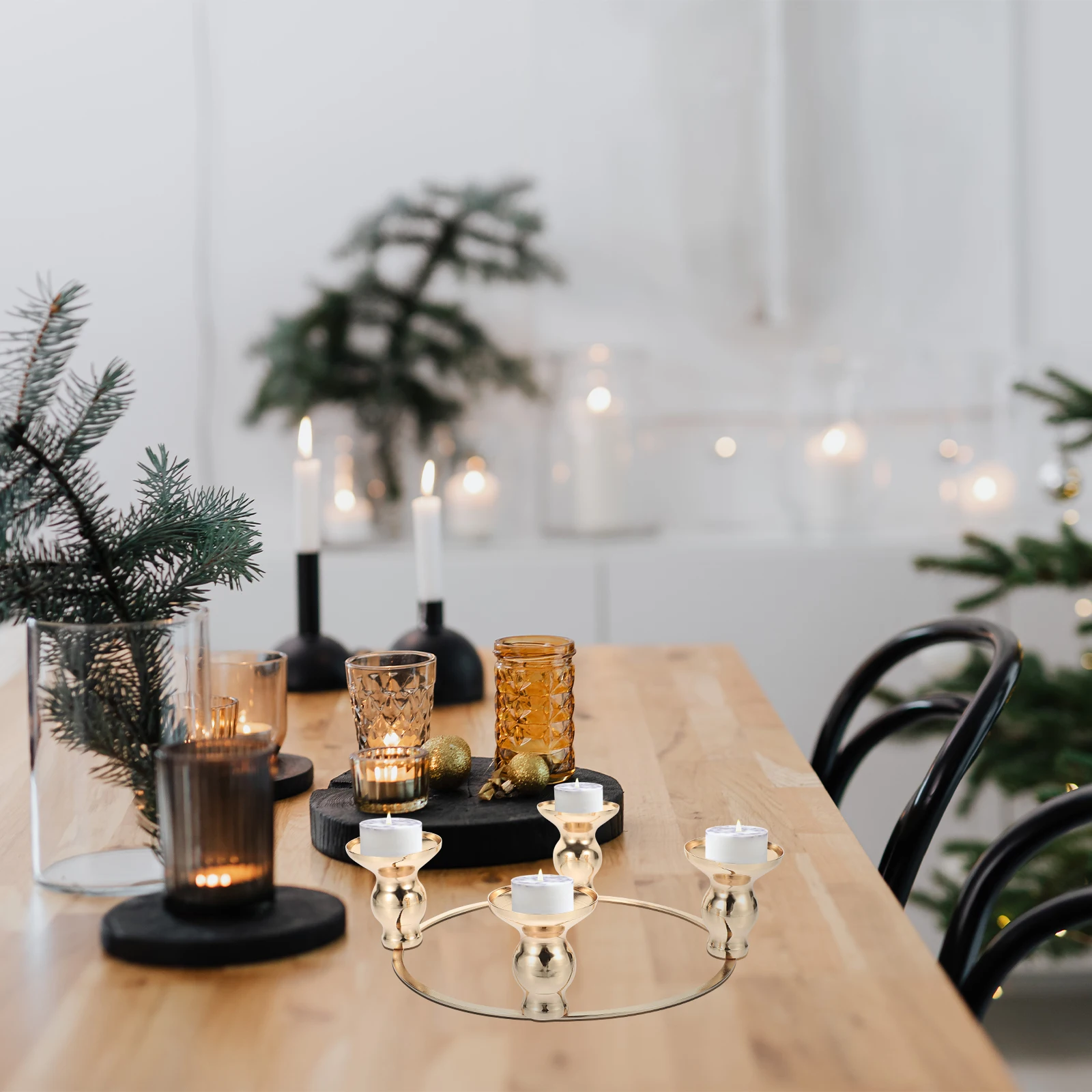 

Candlestick Decoration Advent Wreath Ring Accessories Wreaths Christmas Iron Holder