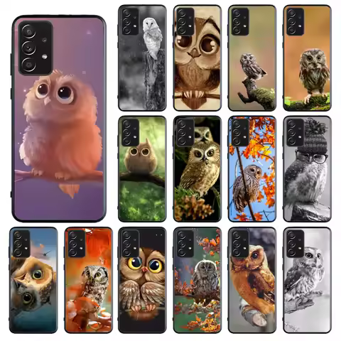 Phone Case for Samsung Galaxy A35 A55 A54 A15 A25 A05s A05 A22 A24 A52 A33 A34 M34 M14 M54 M23 Owl