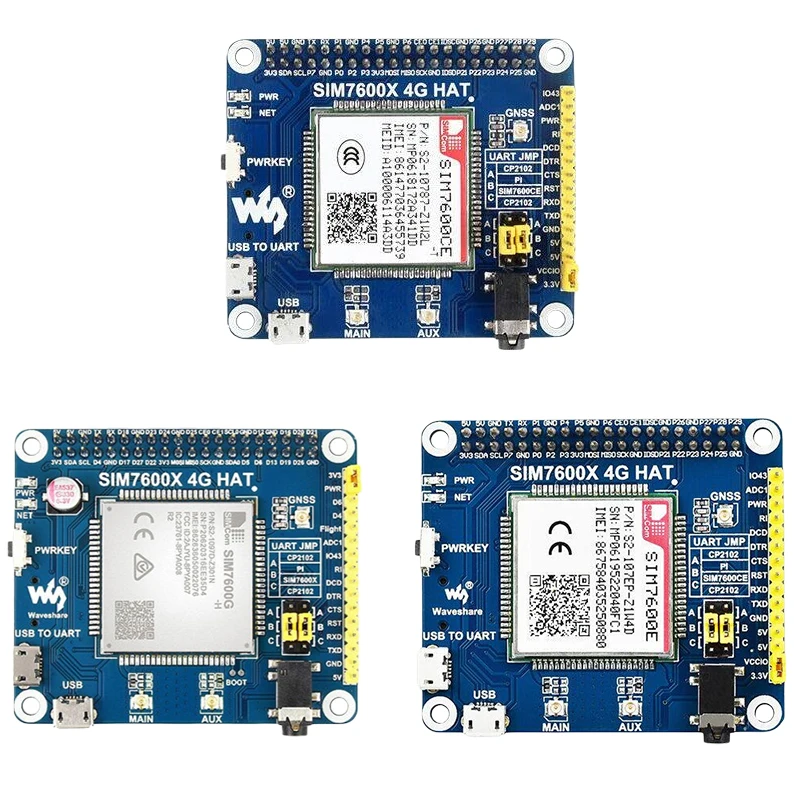 SIM7600G-H SIM7600CE 4G SIM7600E 3G Module for Raspberry Pi Expansion Board GNSS GPS Global Coverage 3G 2G Compatible